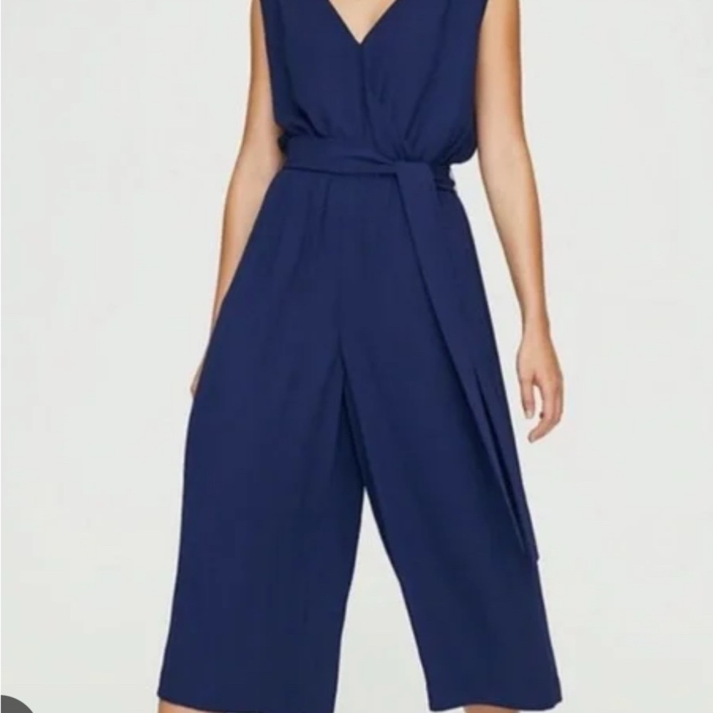 Babaton Deep Blue Sleeveless Jumpsuit